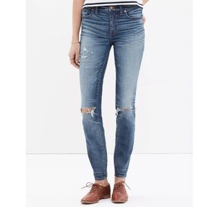 Madewell High Riser Skinny Jeans Torn Knee Edition